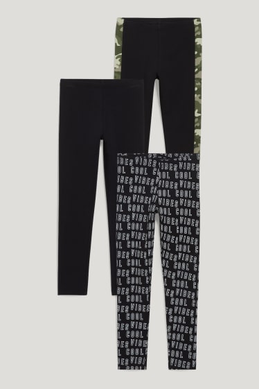 Kids Girls - Set van 3 - legging - kaki