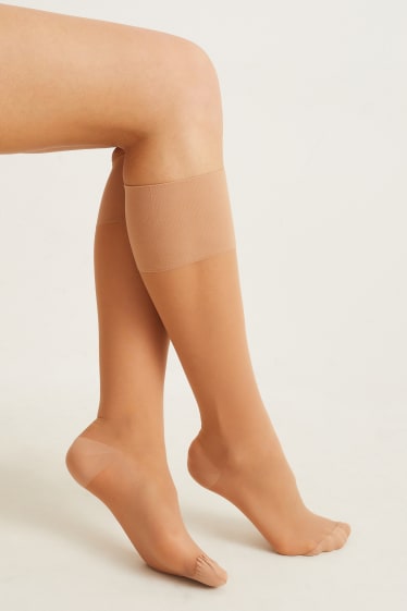 Donna - Confezione da 2 - gambaletti - 40 DEN - beige