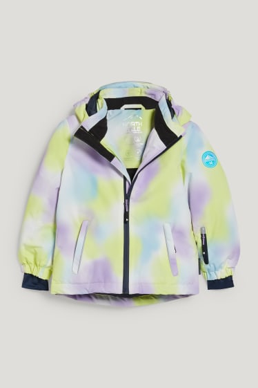 Toddler Girls - Giacca da sci con cappuccio - fantasia - giallo fluorescente