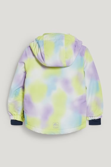 Toddler Girls - Giacca da sci con cappuccio - fantasia - giallo fluorescente