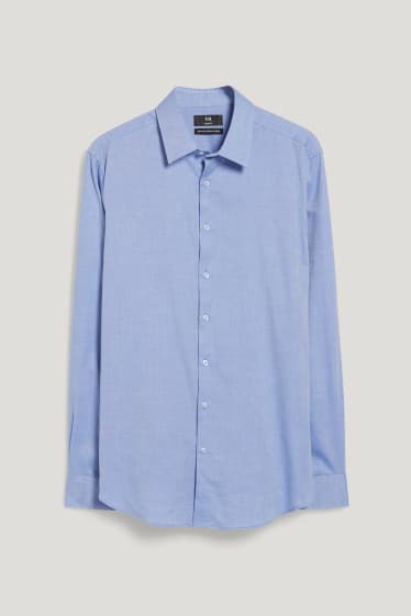 Uomo - Camicia business - slim fit - colletto all’italiana - facile da stirare - azzurro