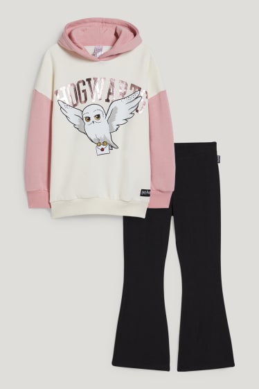 Niñas - Tallas extendidas - Harry Potter - set - sudadera con capucha y leggings - negro / blanco