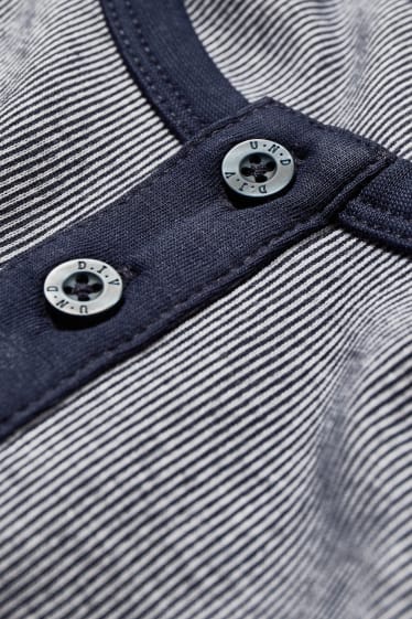 Heren - Thermo-onderhemd - fijn geribd - biokatoen - donkerblauw