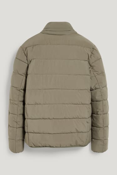 Dames - Gewatteerde zwangerschapsjas met capuchon en babydraagzak - unisex - donkergroen