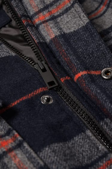Exklusiv Online - CLOCKHOUSE - Hemdjacke mit Kapuze - kariert - grau-melange
