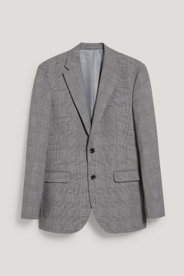 Pánské - Oblekové sako - regular fit - LYCRA® - kostkované - šedá
