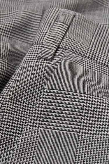 Pánské - Oblekové kalhoty - regular fit - LYCRA® - kostkované - šedá