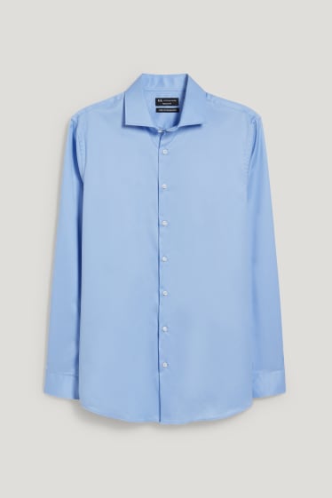 Hommes - Chemise de bureau - regular fit - col cutaway - sans repassage - bleu clair