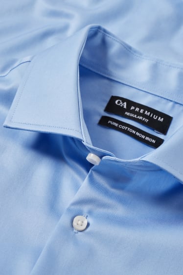 Hommes - Chemise de bureau - regular fit - col cutaway - sans repassage - bleu clair