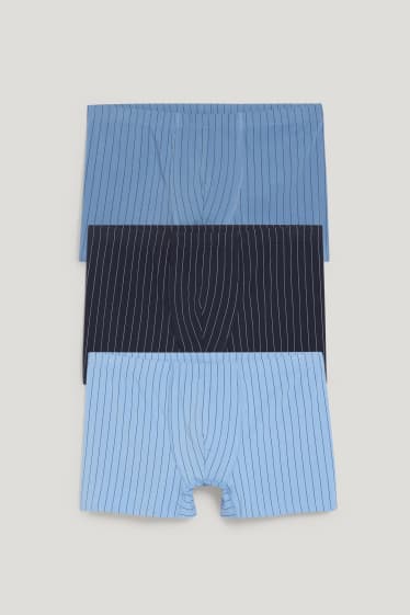 Hommes grandes tailles - Lot de 3 - boxers - LYCRA® - à rayures - bleu clair