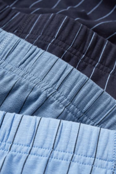 Hommes grandes tailles - Lot de 3 - boxers - LYCRA® - à rayures - bleu clair