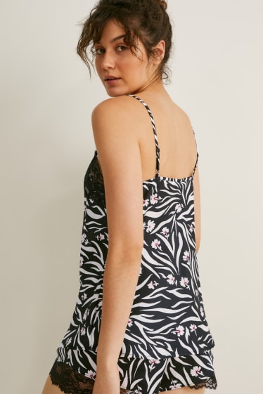 Dona - Top de pijama - estampat - negre/blanc