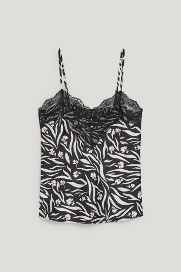 Dona - Top de pijama - estampat - negre/blanc