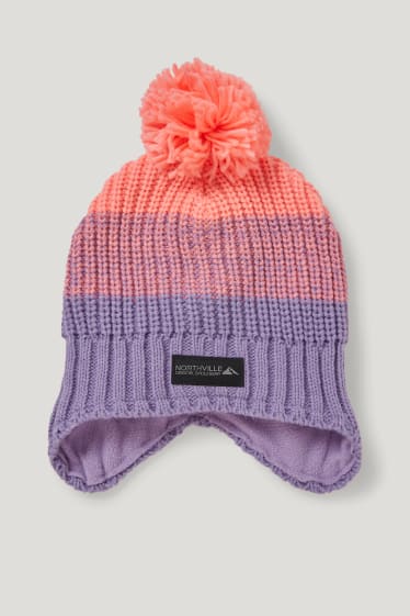 Toddler Girls - Strick-Mütze - neon orange