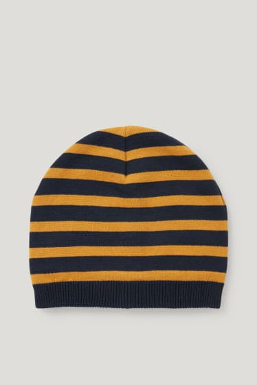 Niños - Gorro - de rayas - azul oscuro