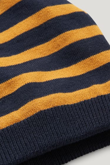 Niños - Gorro - de rayas - azul oscuro