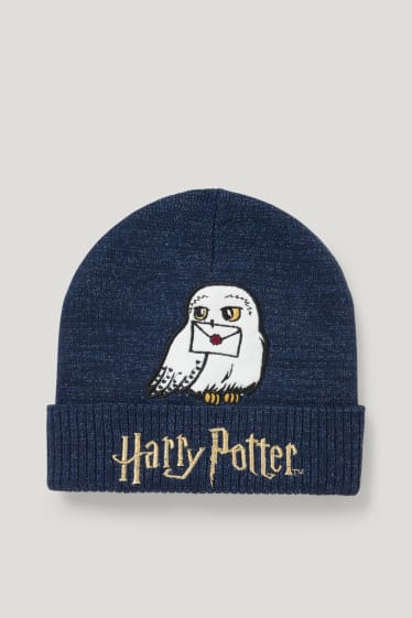 Exclu web - Harry Potter - bonnet en maille - bleu foncé