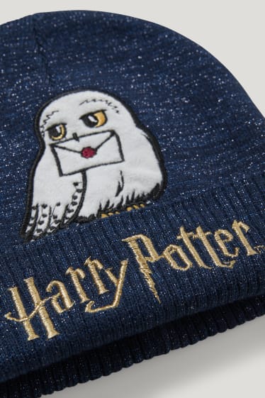 Exclu web - Harry Potter - bonnet en maille - bleu foncé