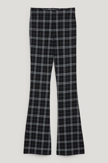 Clockhouse Girls - CLOCKHOUSE - Jersey-Hose - Flared - kariert - schwarz / grau