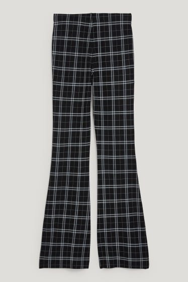 Clockhouse Girls - CLOCKHOUSE - Jersey-Hose - Flared - kariert - schwarz / grau