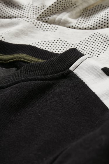 Garçons - Lot de 2 - sweat et sweat à capuche - noir