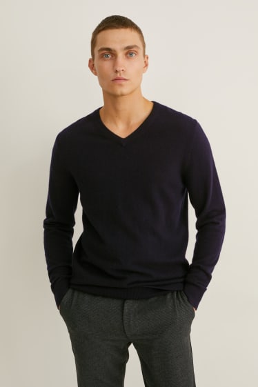 Uomo - Maglione di cashmere - nero
