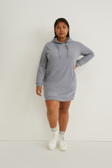 Dona - Vestit de punt amb caputxa - gris jaspiat