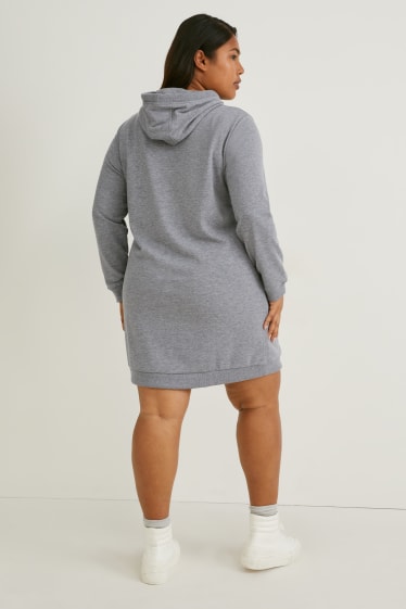Dona - Vestit de punt amb caputxa - gris jaspiat