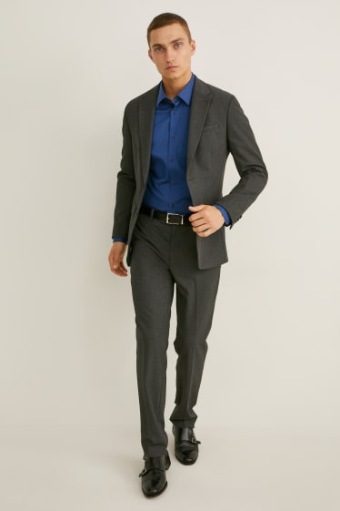 Uomo - Camicia business - regular fit - colletto all'italiana - maniche ultralunghe - blu scuro