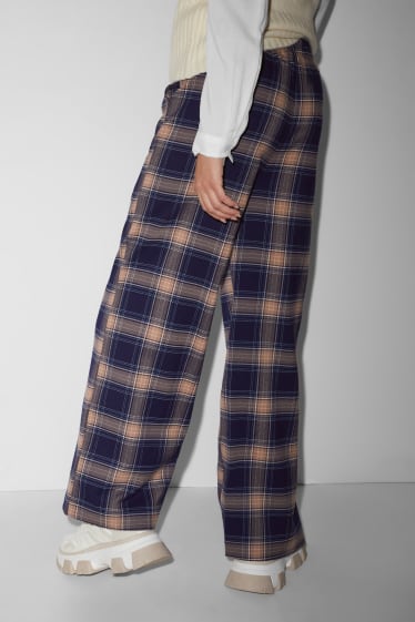 Clockhouse Girls - CLOCKHOUSE - spodnie materiałowe - wysoki stan - wide leg - niebieski