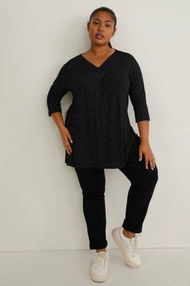 Femmes - T-shirt - à pois - noir