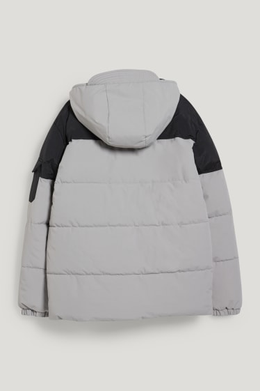 Clockhouse homme - CLOCKHOUSE - doudoune à capuche - noir / gris