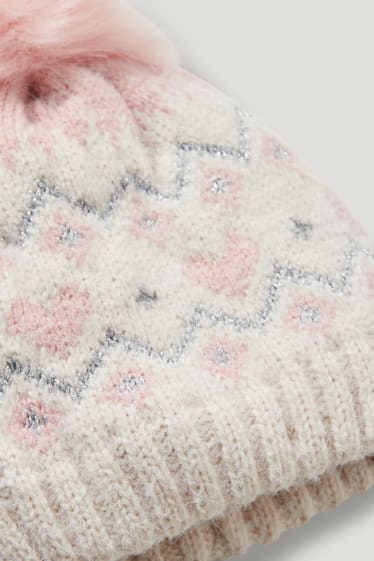 Toddler Girls - Berretto lavorato a maglia - fantasia - bianco crema