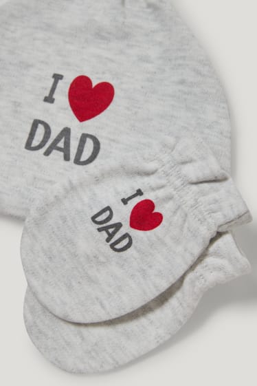 Bébé filles - Ensemble - bonnet et gants antigrattements pour bébé - 2 pièces - gris clair chiné