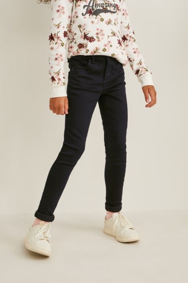 Filles - Skinny jean - jean chaud - jean gris foncé