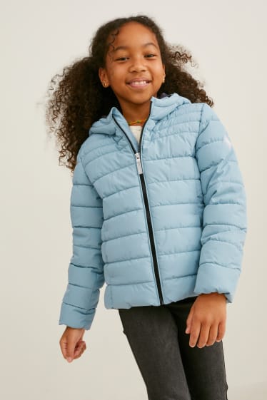 Filles - Doudoune à capuche - bleu clair