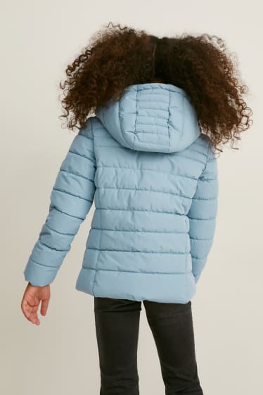 Filles - Doudoune à capuche - bleu clair