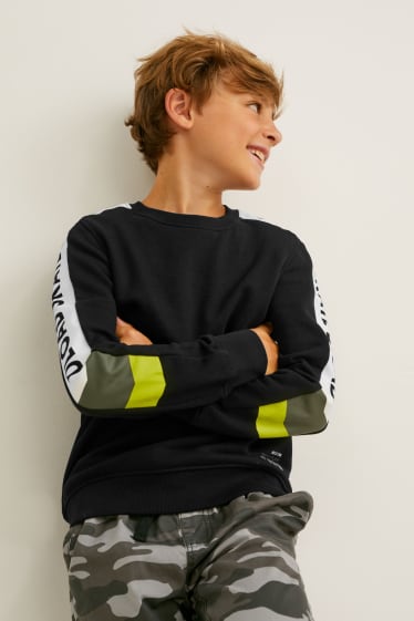 Garçons - Lot de 2 - sweat et sweat à capuche - noir