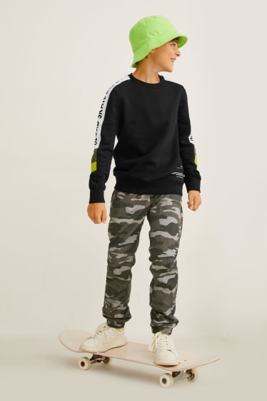 Garçons - Lot de 2 - sweat et sweat à capuche - noir