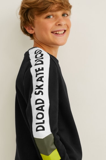 Garçons - Lot de 2 - sweat et sweat à capuche - noir
