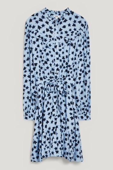 Mujer - Vestido fit & flare - de flores - azul claro