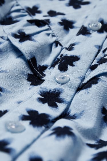 Mujer - Vestido fit & flare - de flores - azul claro