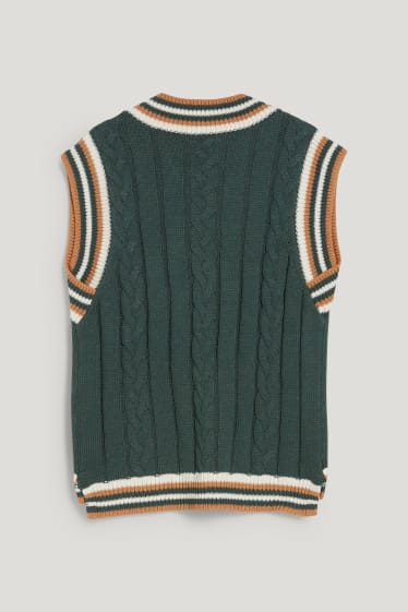 Clockhouse Girls - CLOCKHOUSE - gilet in maglia - da materiali riciclati - motivo a treccia - verde