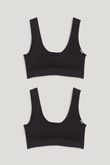 Dames - Set van 2 - bustier - gewatteerd - naadloos - LYCRA® - zwart