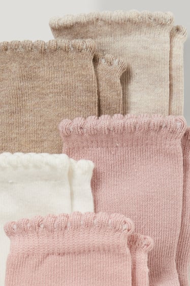 Miminka chlapci - Multipack 10 ks - ponožky pro miminka - bílá/růžová