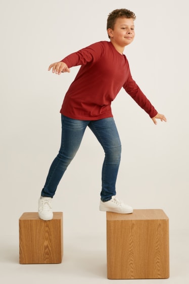 Garçons - Encore plus de tailles - lot de 4 - haut à manches longues - bleu foncé