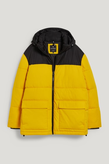 Esclusiva online - CLOCKHOUSE - giacca trapuntata con cappuccio - da materiali riciclati - giallo