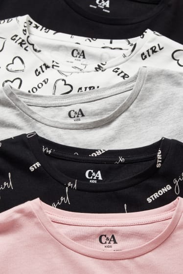 Niñas - Pack de 5 - camisetas de manga larga - rosa
