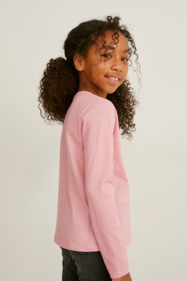 Niñas - Pack de 5 - camisetas de manga larga - rosa