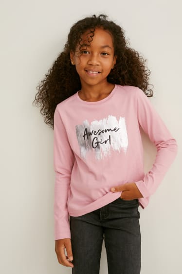 Niñas - Pack de 5 - camisetas de manga larga - rosa